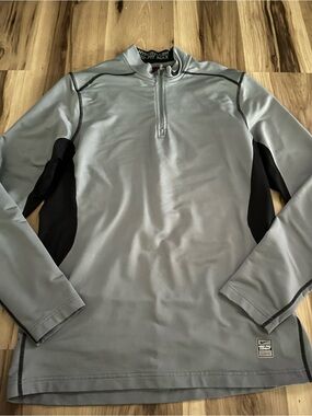 Nike Pro Combat Hyperwarm Dri-Fit Max Shirt Mens Large Fitted Gray Black